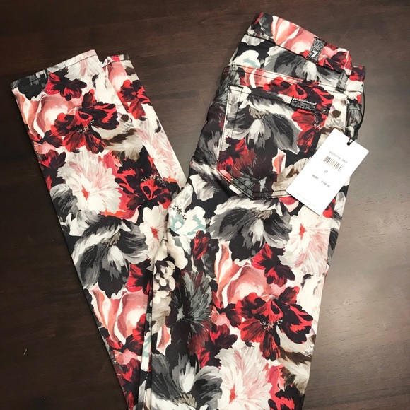 NWT 7 For All Mankind GORGEOUS floral jeans. Sz24 - Picture 2 of 8